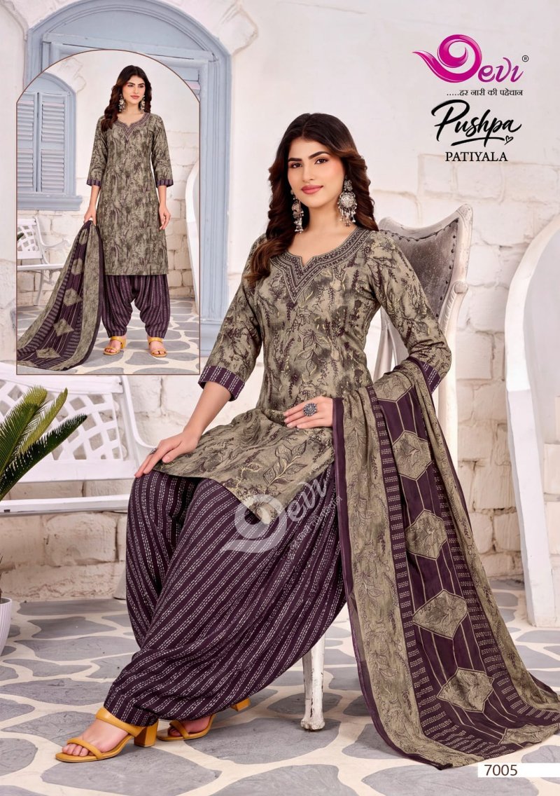 Pushpa Vol 7 By Devi Indo Cotton Printed Readymade Dress 